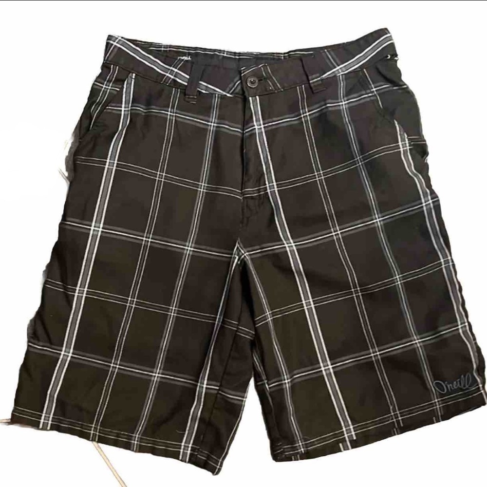 O’Neill Golf Shorts Mens 32 Black Plaid - Great Condition